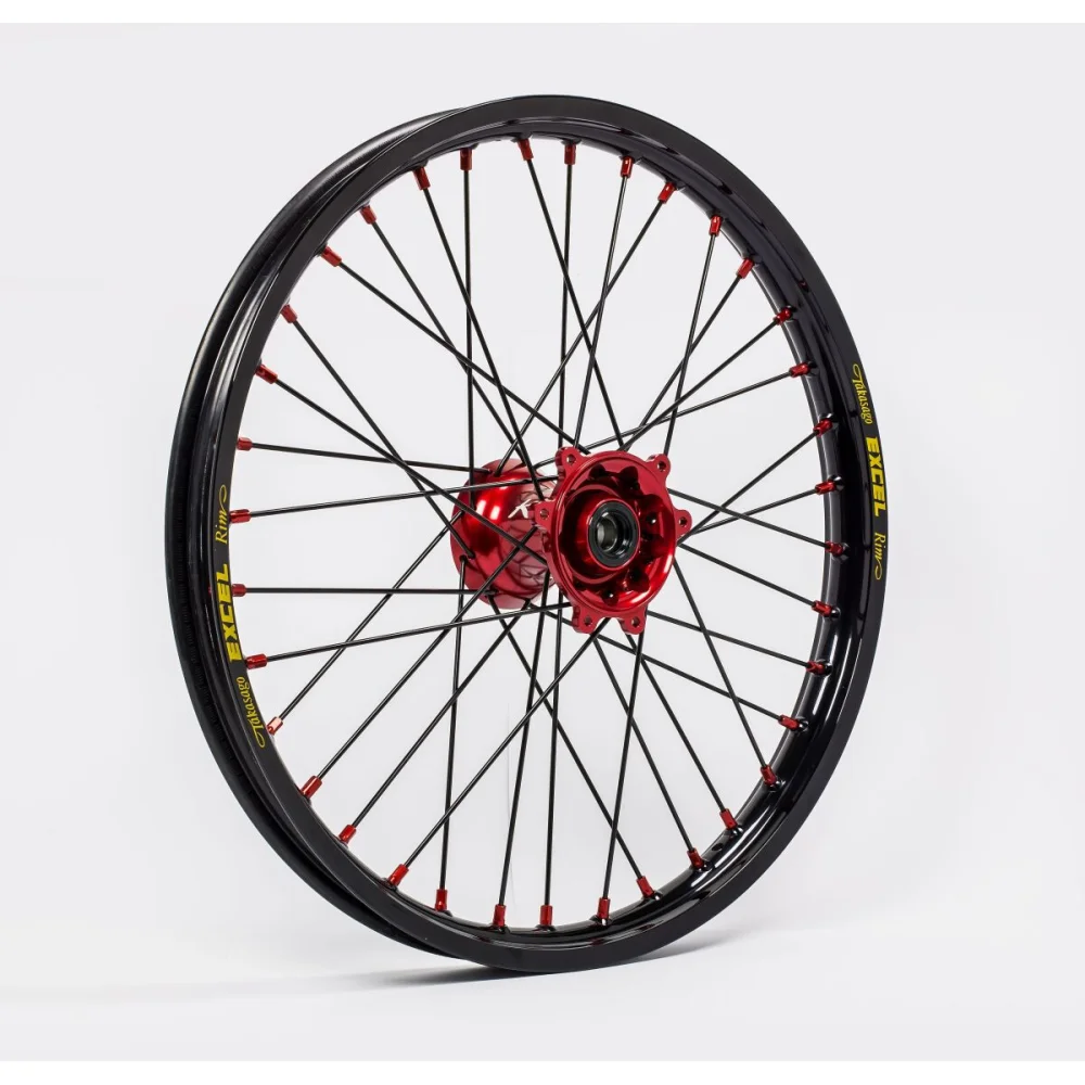 Cerchio Elite Mx En, Raggi Neri Anteriore Aluminum Black Kite