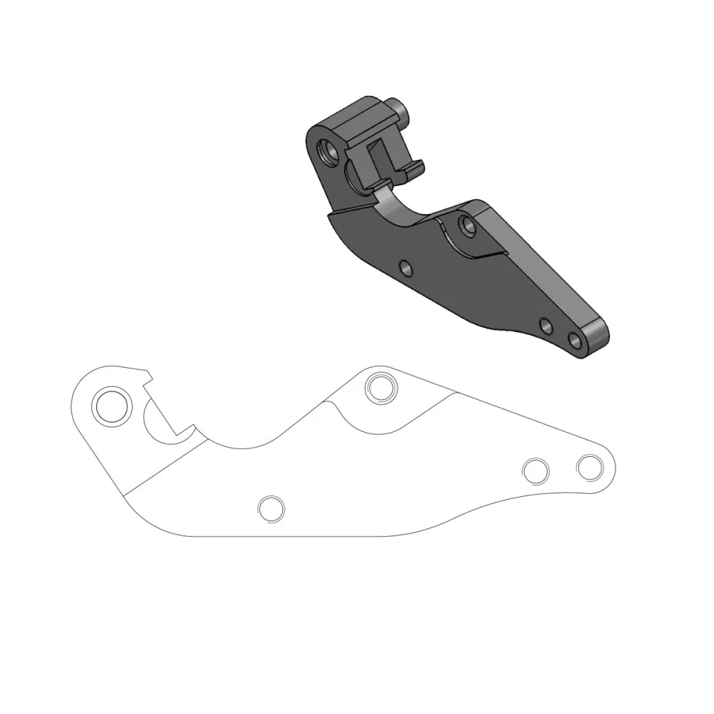 Staffa Adattatrice Per Disco Freno Supermoto Street 320 Mm Anteriore Billet Aluminum Black Moto Master