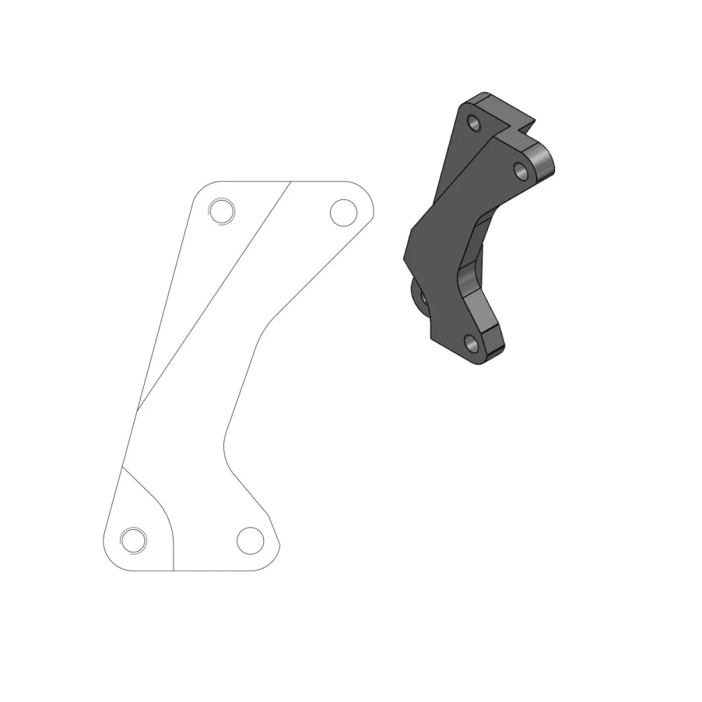 Staffa Adattatrice Per Disco Freno Supermoto Street 320 Mm Anteriore Billet Aluminum Black Moto Master - 2