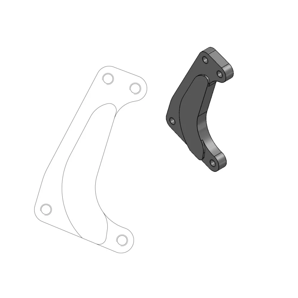 Staffa Adattatore Disco Racing Supermoto Anteriore Aluminum Black Moto Master - 2