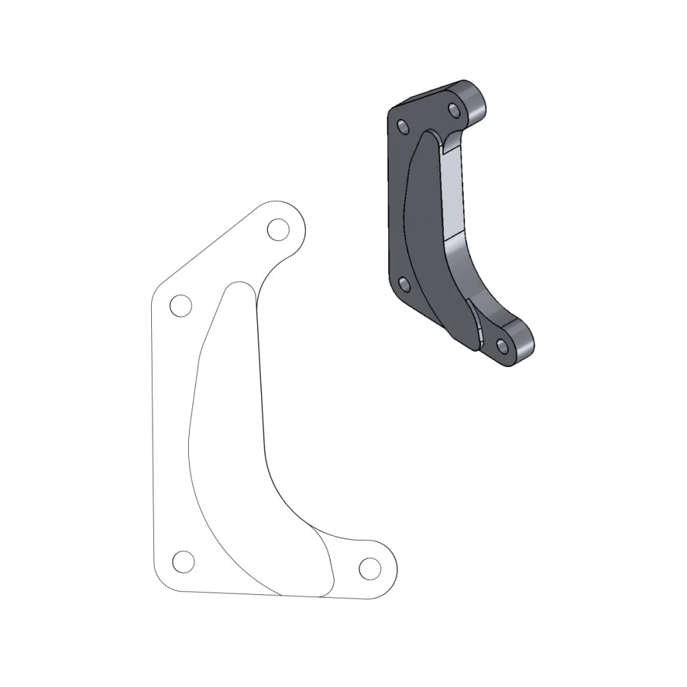 Staffa Adattatore Disco Racing Supermoto Anteriore Aluminum Black Moto Master