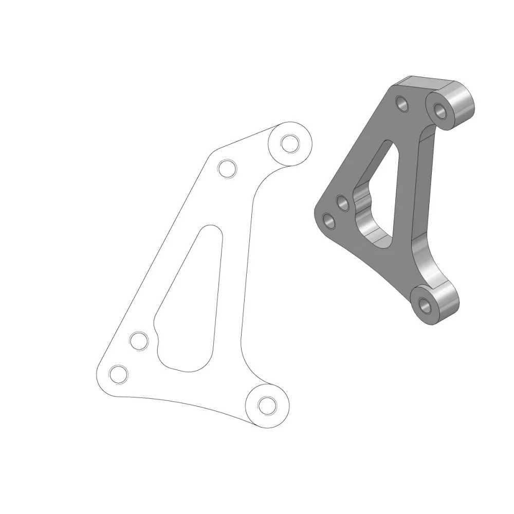 Staffa Adattatore Disco Racing Supermoto Anteriore Aluminum Moto Master - 2