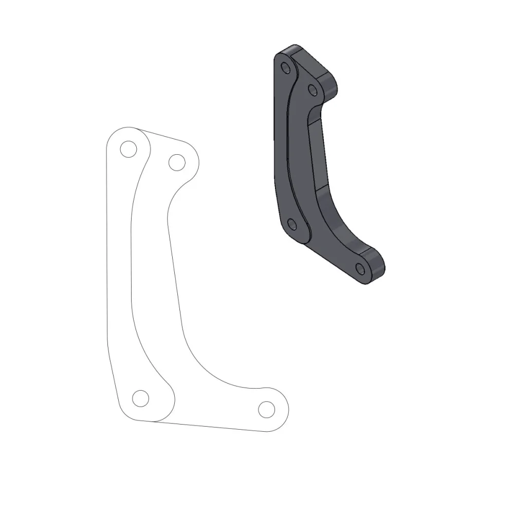 Staffa Adattatore Disco Racing Supermoto Anteriore Aluminum Black Moto Master