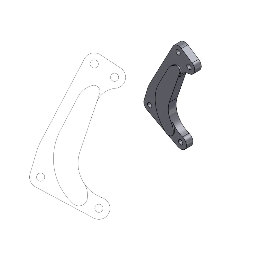 Staffa Adattatore Disco Racing Supermoto Anteriore Aluminum Black Moto Master