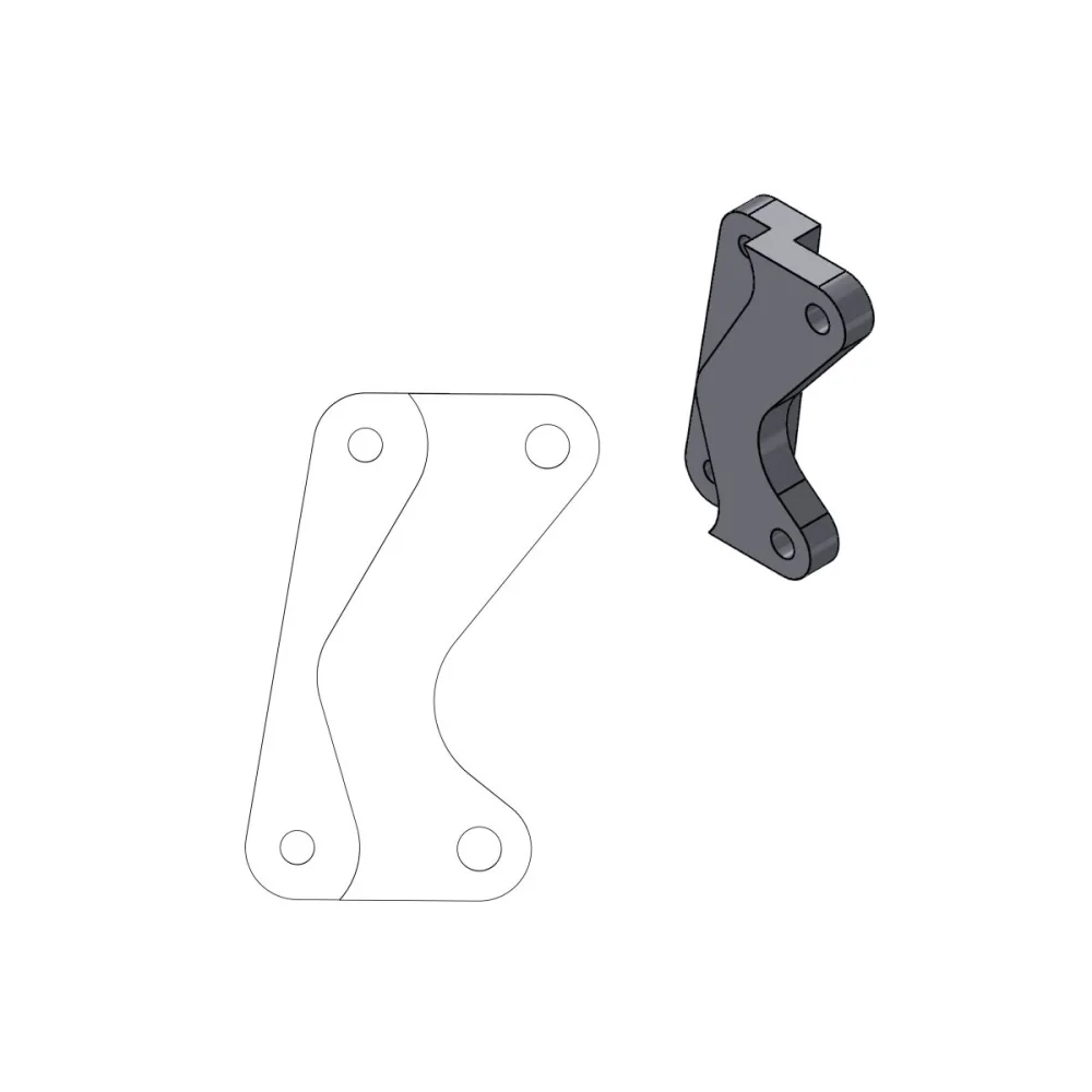 Staffa Adattatrice Per Disco Freno Supermoto Street 320 Mm Anteriore Billet Aluminum Black Moto Master