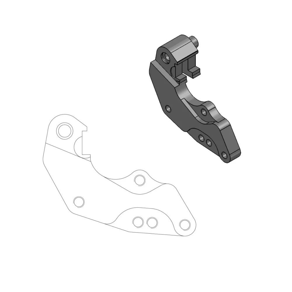 Staffa Di Riposizionamento Per Disco Anteriore Dakar Da 298 Mm Black Moto Master