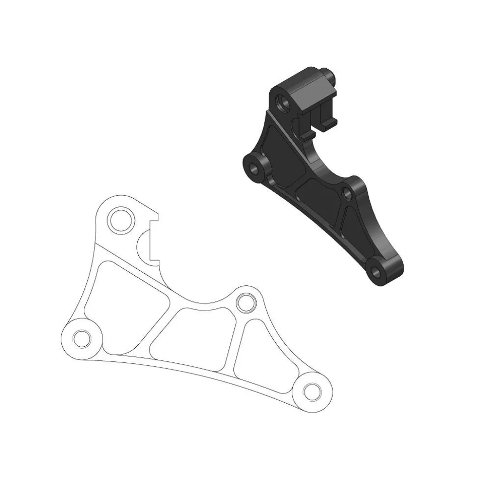 Staffa Adattatrice Per Disco Freno Supermoto Street 320 Mm Black Moto Master