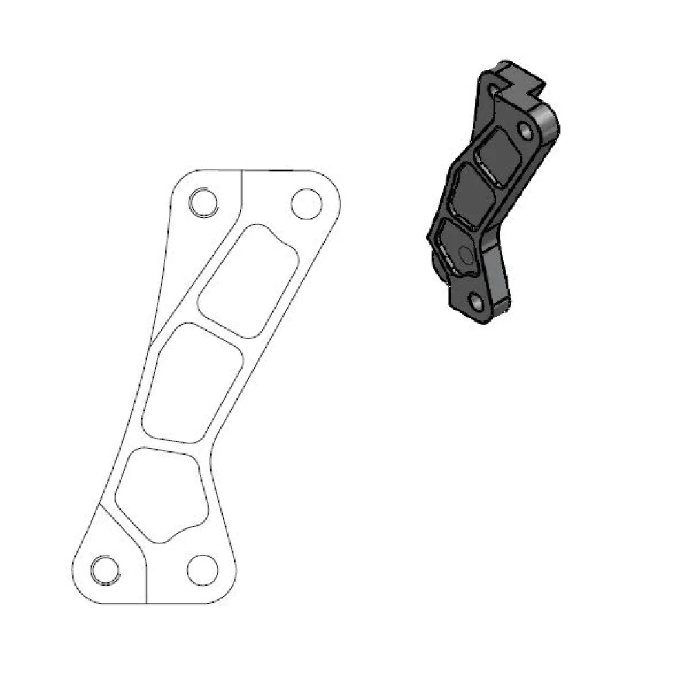 Staffa Adattatrice Per Disco Freno Supermoto Street 320 Mm Aluminum Black Moto Master