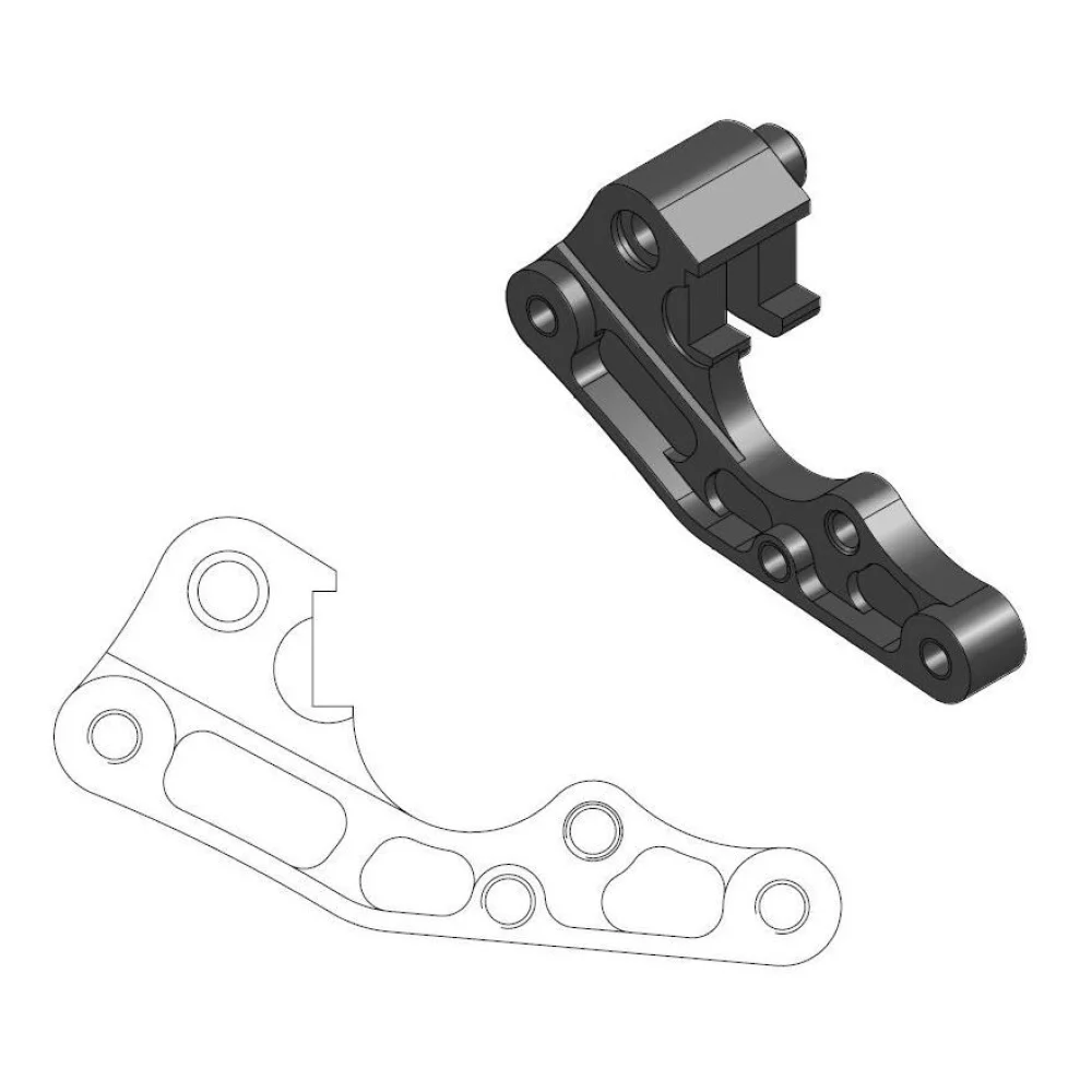 Staffa Di Riposizionamento Per Pinza Freno Oem 270 Mm Aluminum Black Moto Master