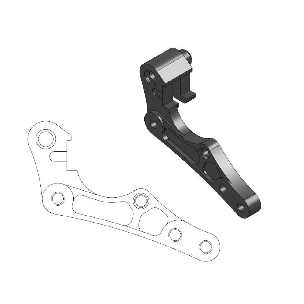 Staffa Di Riposizionamento Per Pinza Freno Oem 270 Mm Aluminum Black Moto Master