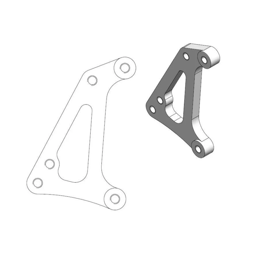 Staffa Di Riposizionamento Per Pinza Freno Oem 320 Mm Aluminum Silver Moto Master