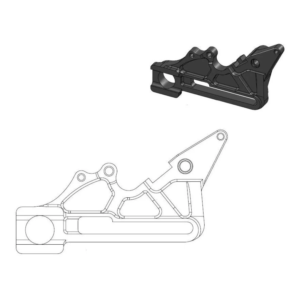 Staffa Di Riposizionamento Per Pinza Freno Oem Black Moto Master