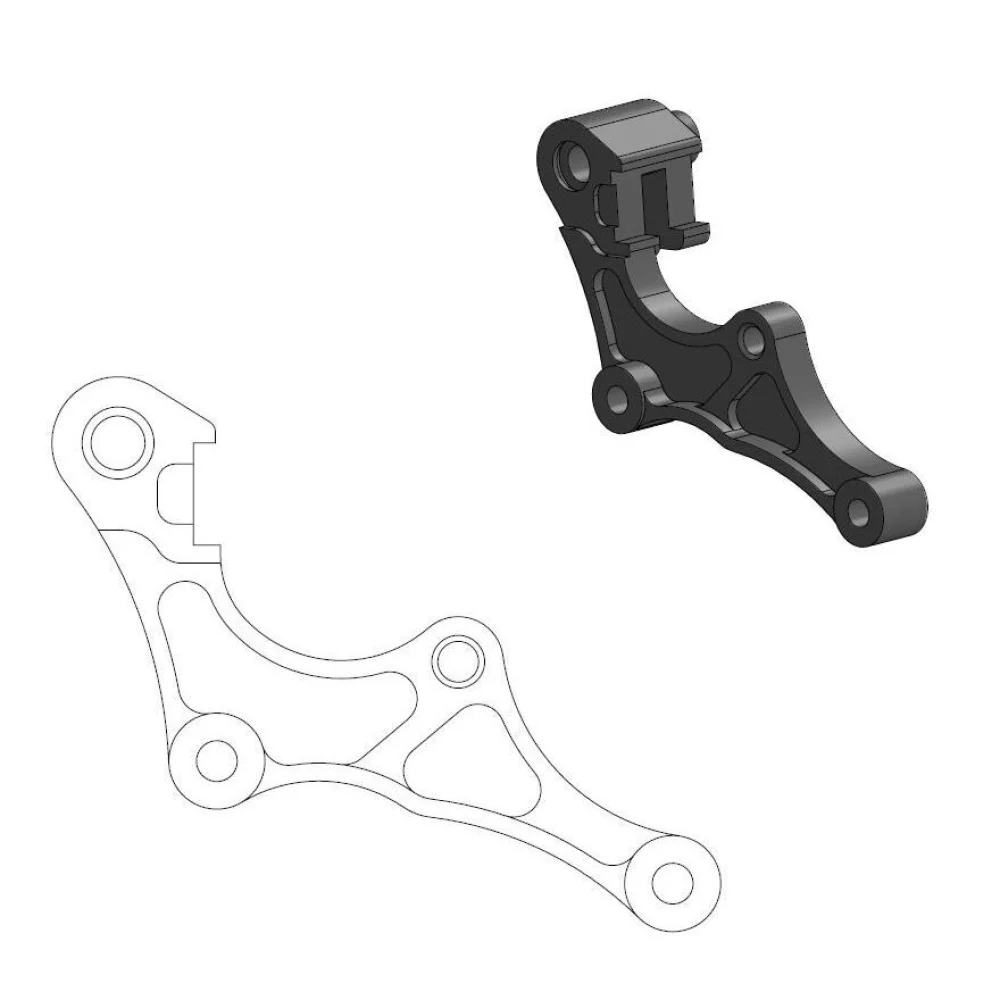 Staffa Adattatrice Per Disco Freno Supermoto Street 320 Mm Aluminum Moto Master