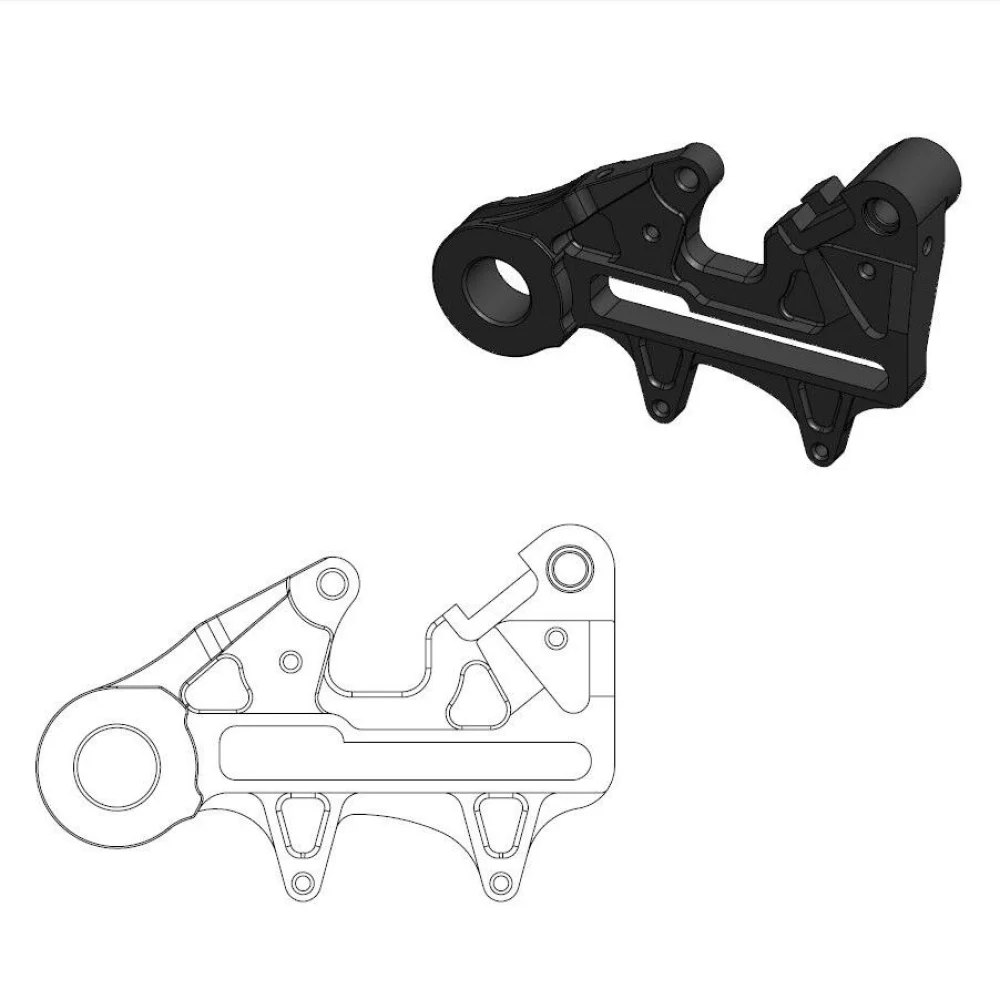 Staffa Adattatore Mx/Offroad Posteriore Aluminum Black Moto Master