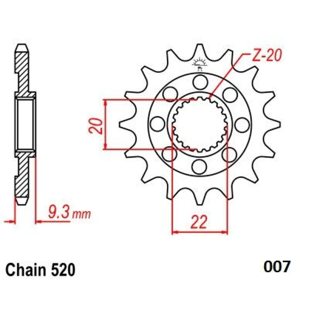 pignone-anteriore-ultraleggero-in-acciaio-moto-master-610071114 - 3