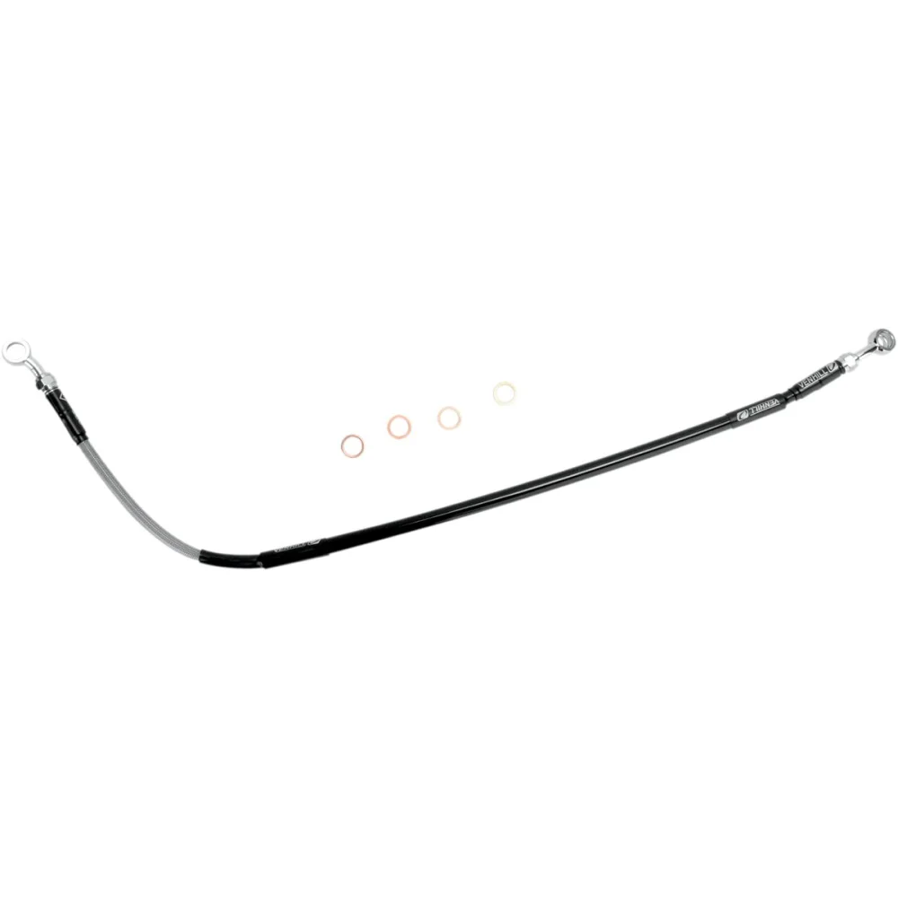Tubo Freno Intrecciato In Acciaio Inox Posteriore Silver Moose Offroad Hard Parts